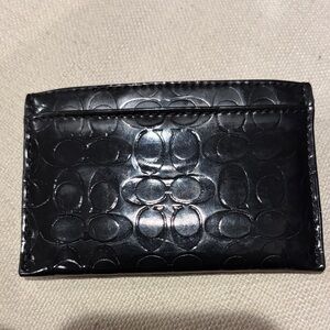 coach card holder wallet black